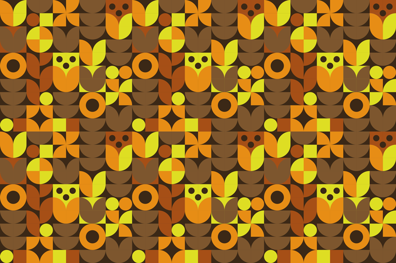 Spisebrikke original fargerike geometriske mønstre - Tenstickers