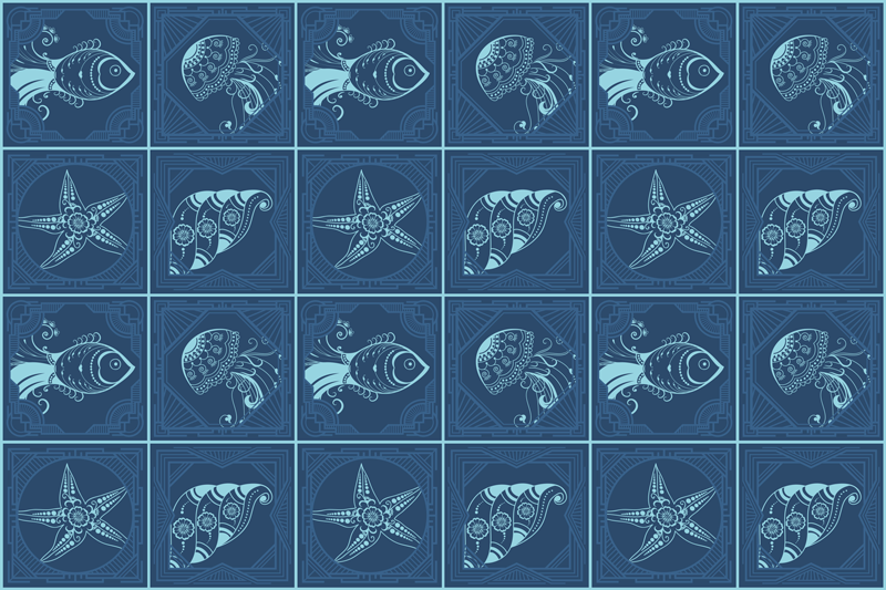 Spisebrikke original maritimt mønster - Tenstickers