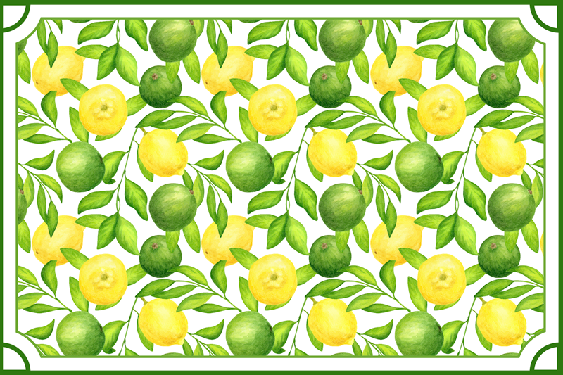 Mantel sitroner og limes ramme sitrus placemats - Tenstickers