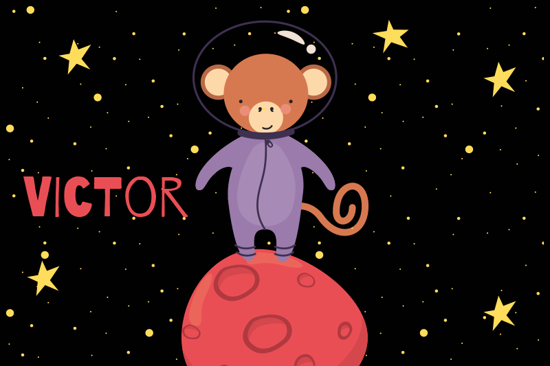 Spisebrikke spedbarn ape astronaut eventyr - Tenstickers