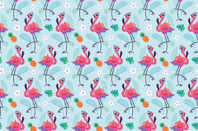 Spisebrikke original flamingo tropisk mønster - Tenstickers