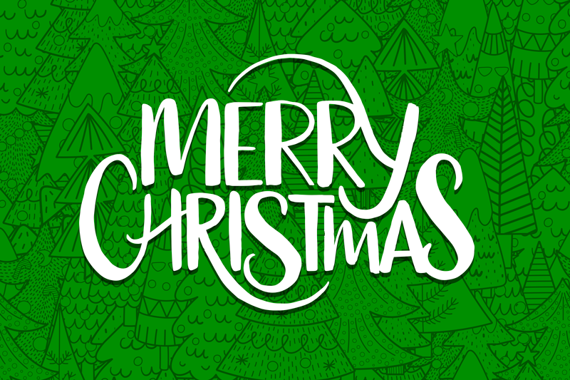 God jul med morsomme trær - Tenstickers