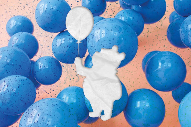 Bjørn med ballong spisebrikke spedbarn - Tenstickers