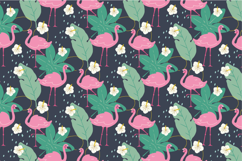 Spisebrikke original med flamingo bladmønster - Tenstickers