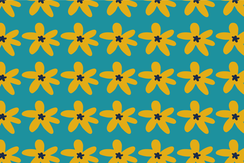 Gule blomster originale spisebrikker - Tenstickers