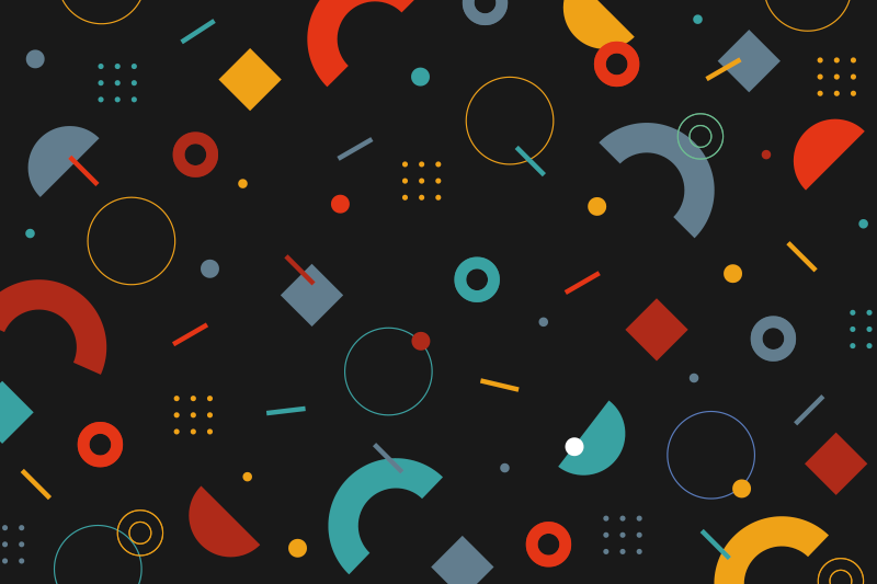 Spisebrikke moderne geometrisk fargerik mønster - Tenstickers