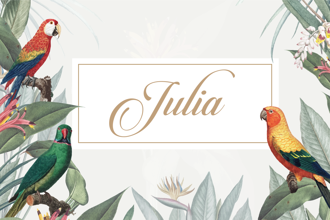 Spisebrikke med navn elegant navneplassering - Tenstickers