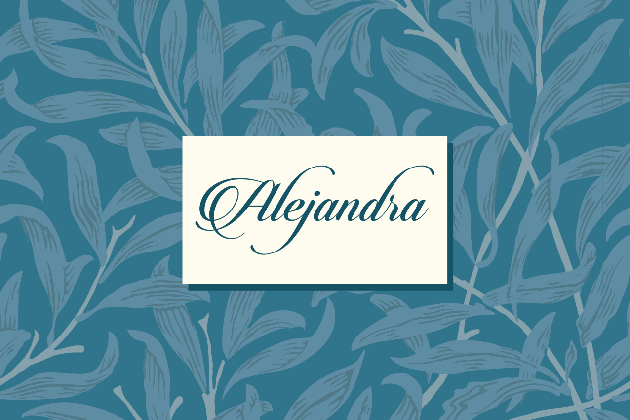 Spisebrikke med navn elegant bladdesign - Tenstickers