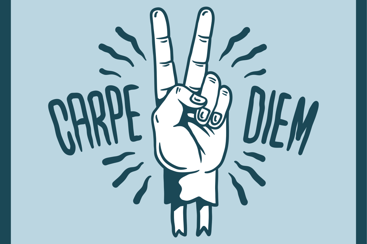 Kule retro motiverende carpe diem spisebrikker - Tenstickers