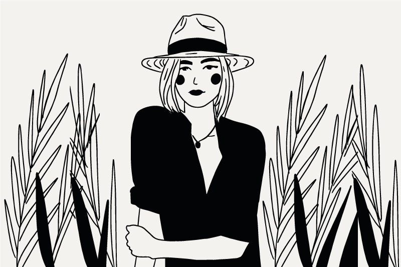 Spisebrikke original stilfull kvinneillustrasjon - Tenstickers