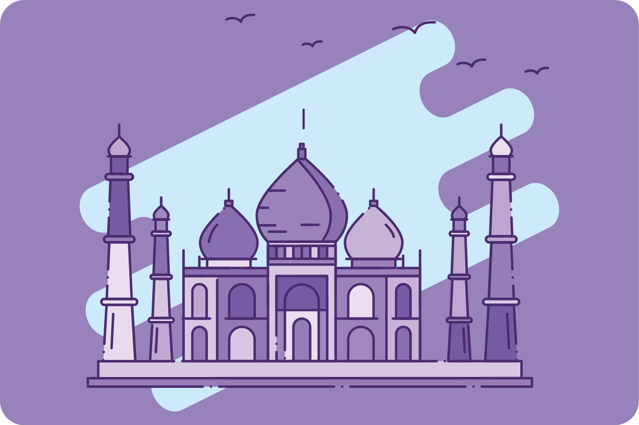 Spisebrikke moderne taj mahal silhuett - Tenstickers