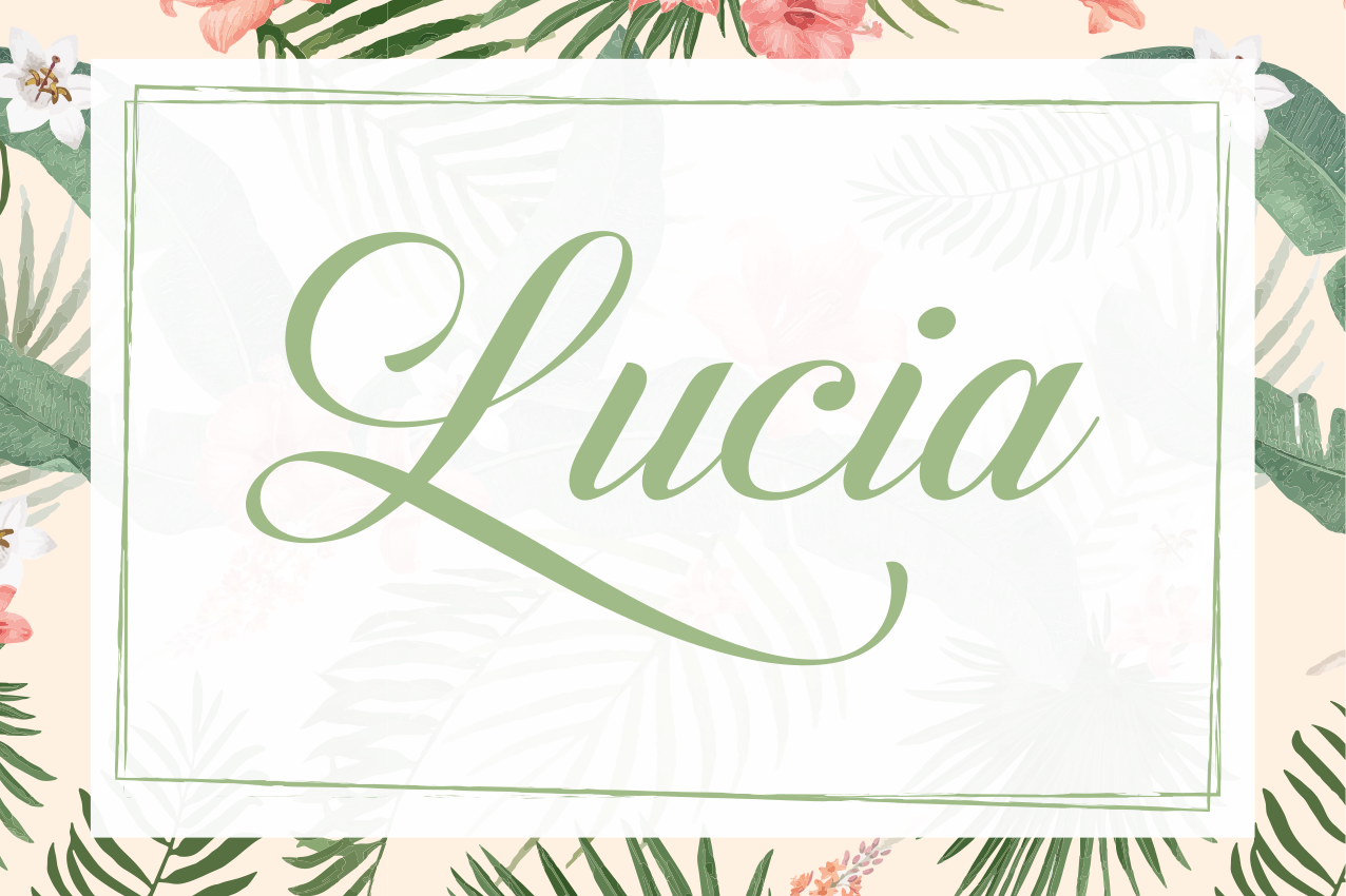 Spisebrikke med navn floral design - Tenstickers