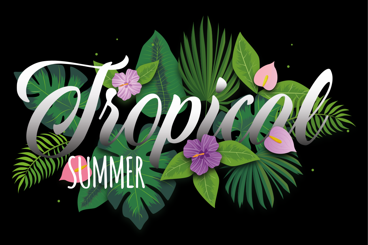 Spisebrikke original tropisk sommerstemning - Tenstickers