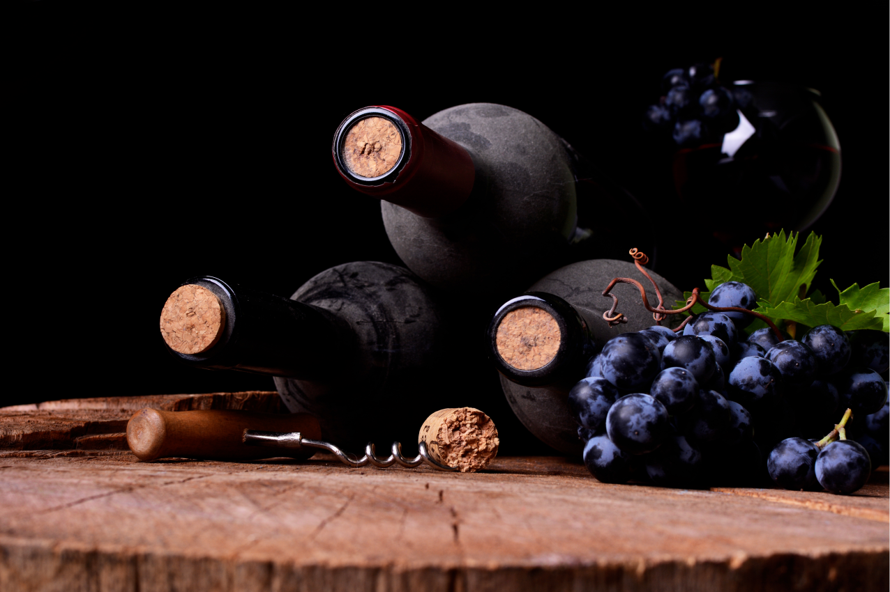 Spisebrikke original druer og vinflasker - Tenstickers