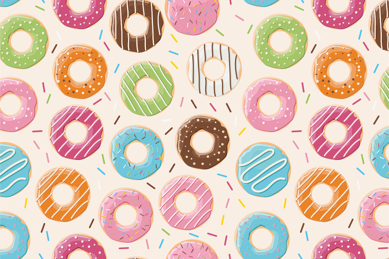 Donuts bakgrunn barn spisebrikker - Tenstickers