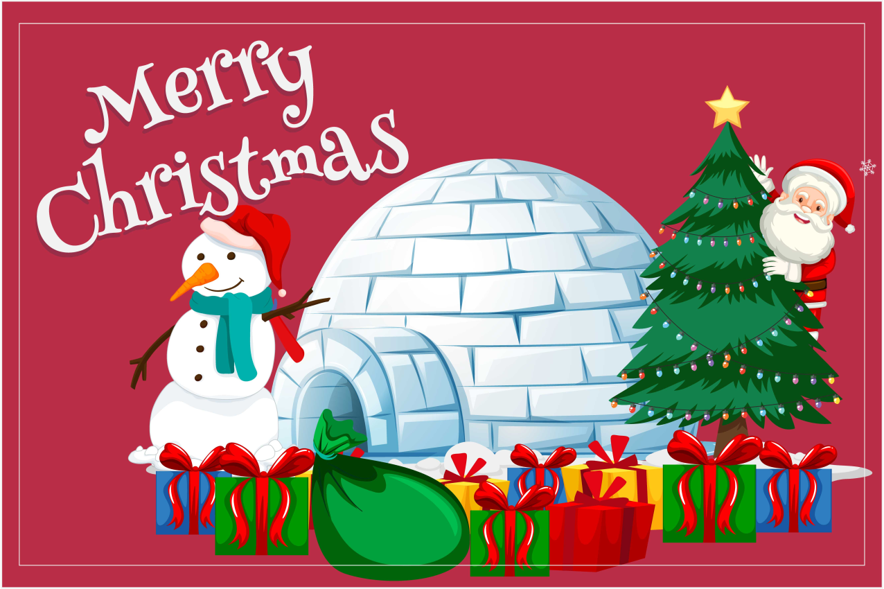 Spisebrikke jul festlig høytidsscene - Tenstickers