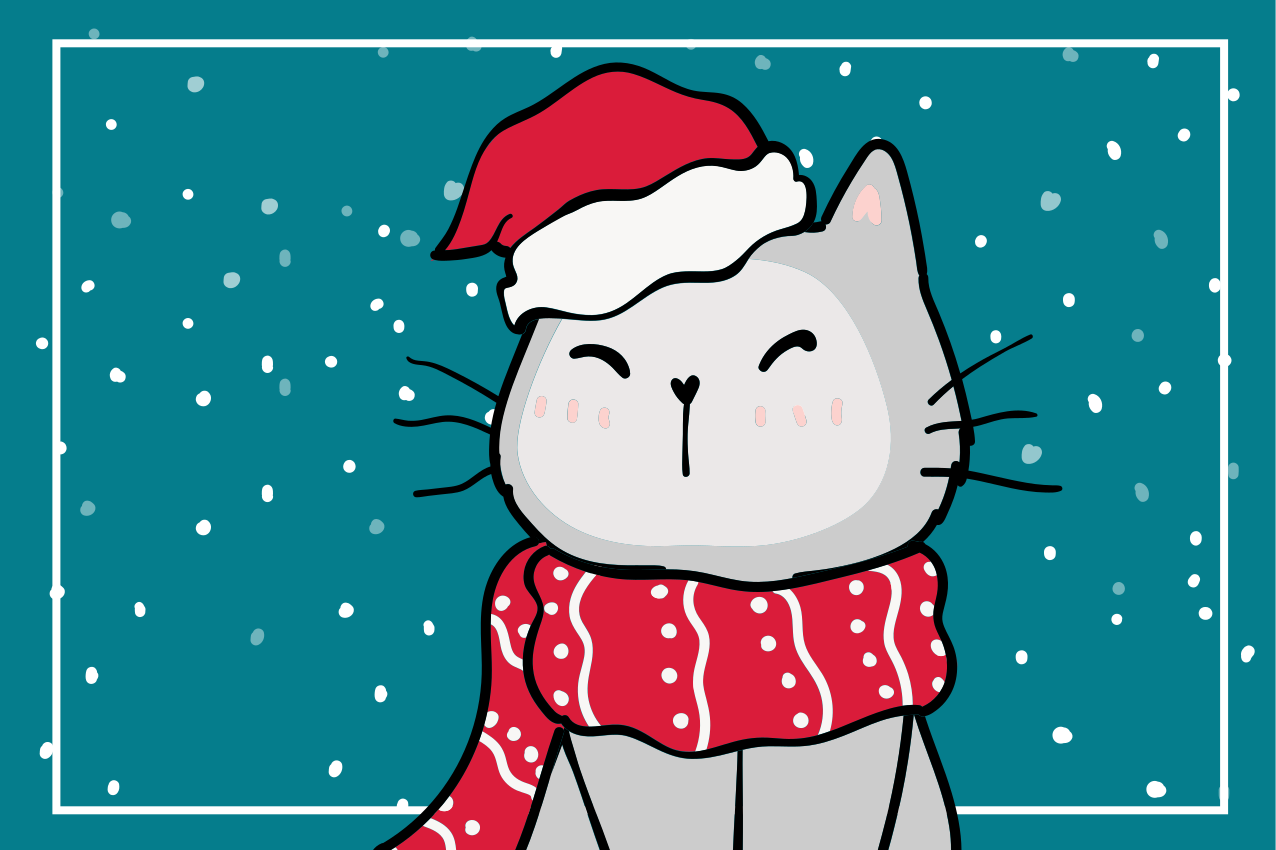 Morsom katt juledesign julebord - Tenstickers