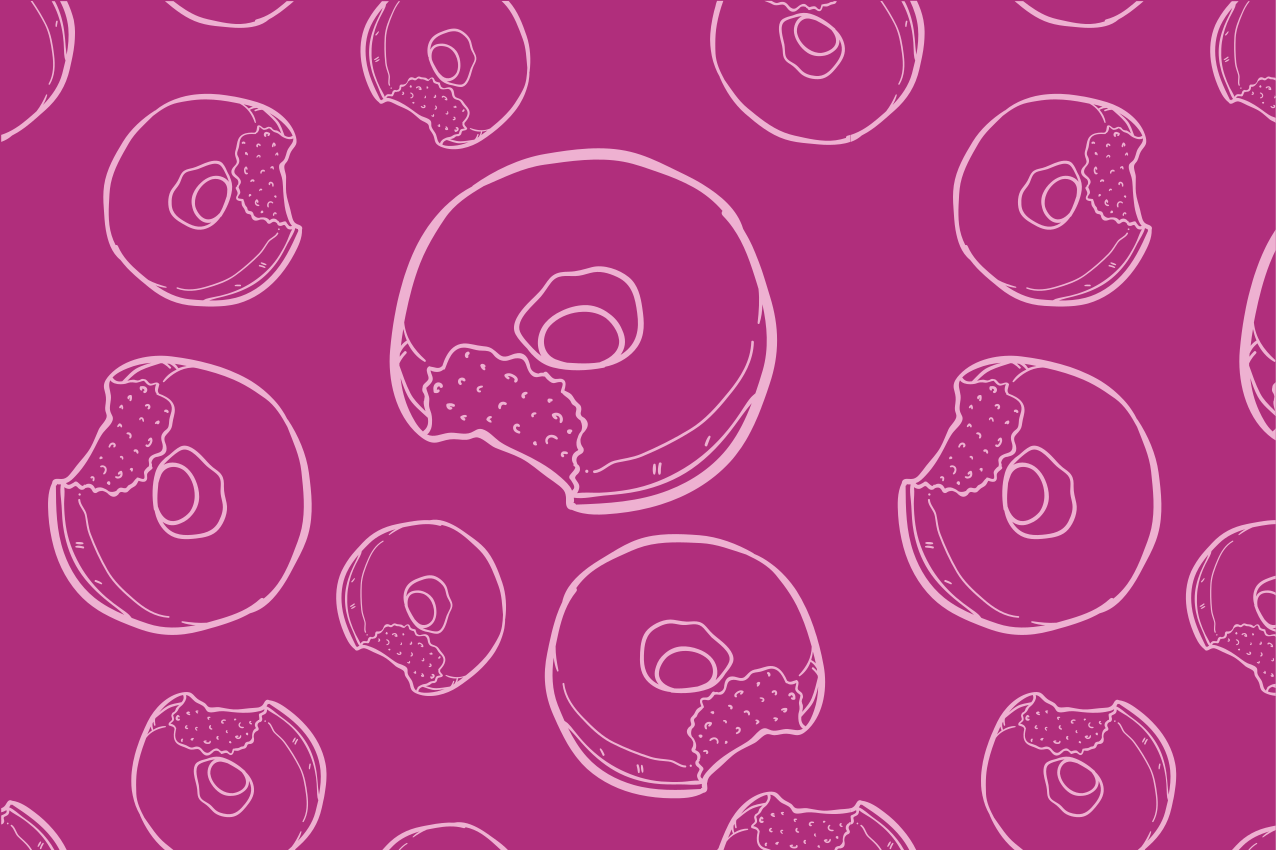 Spisebrikke original fargerikt donutmønster - Tenstickers