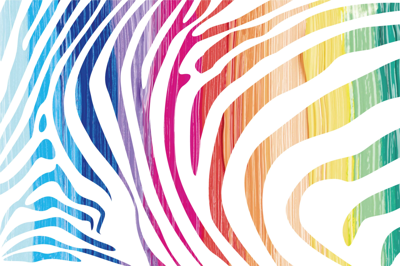 Spisebrikke original fargerike sebra-striper - Tenstickers