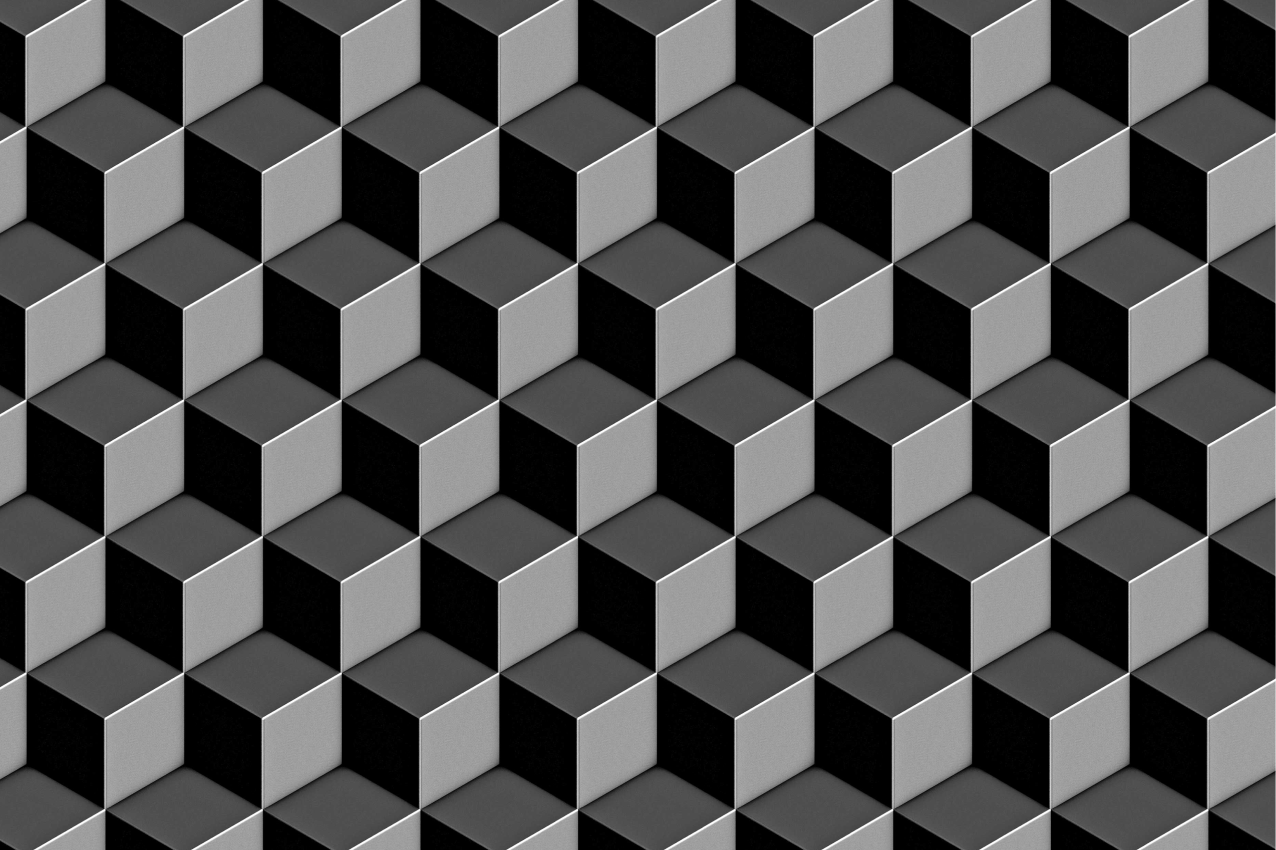 Grå 3d firkanter spisebrikke moderne - Tenstickers