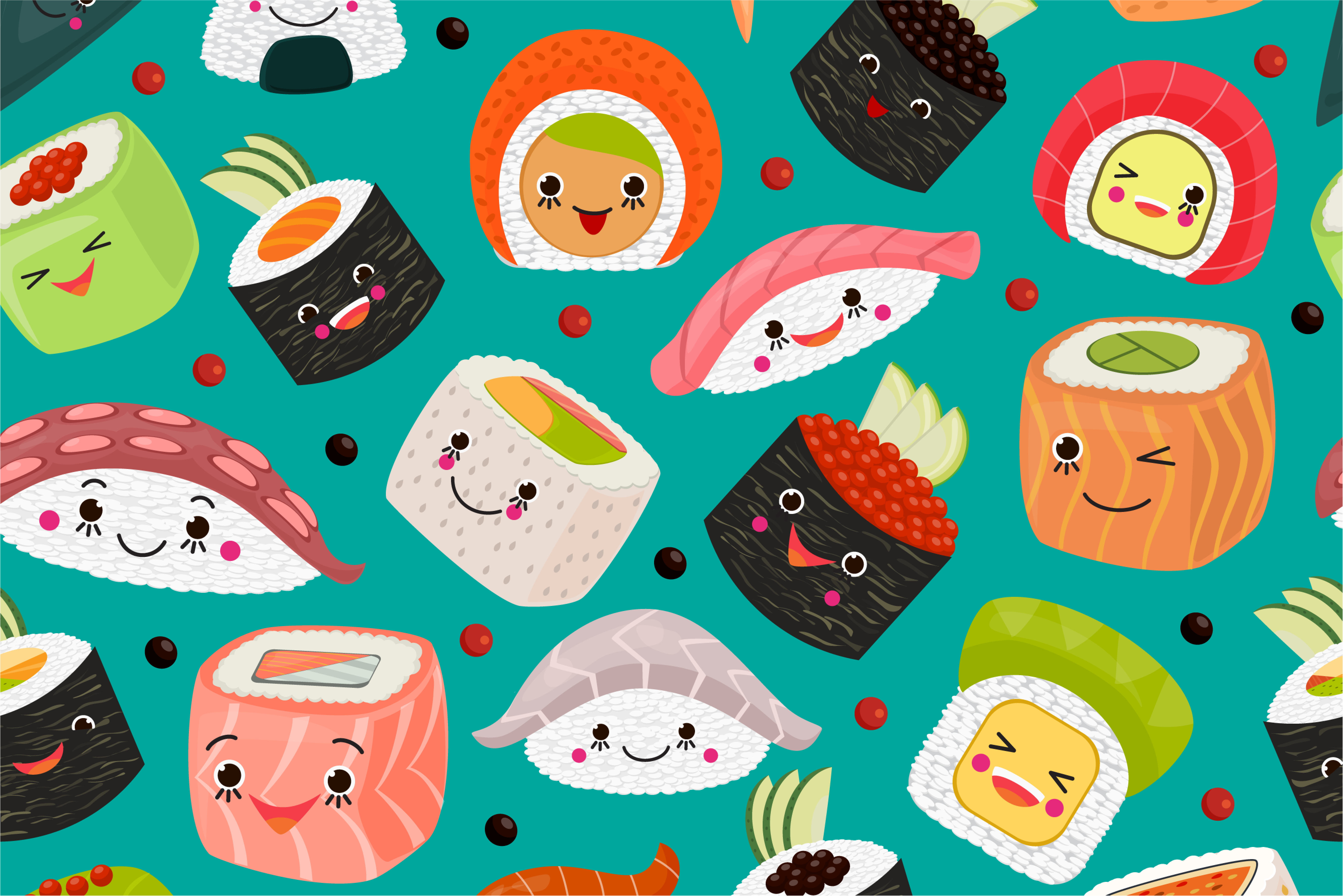 Søte sushi figurer spisebrikke spedbarn - Tenstickers
