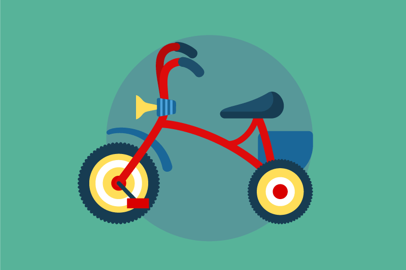 Rød trehjulssykkel spisebrikke rød - Tenstickers