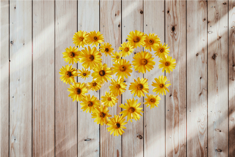 Spisebrikke original hjerte blomsterdekorasjon - Tenstickers