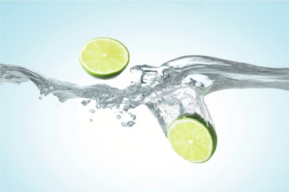 Sliced limes splash spisebrikke tekstur - Tenstickers