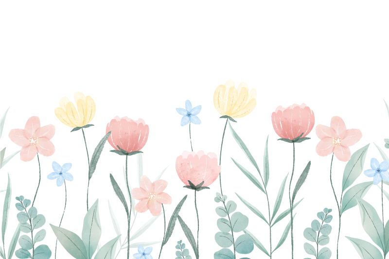 Spisebrikke original blomsterfarger arrangement - Tenstickers