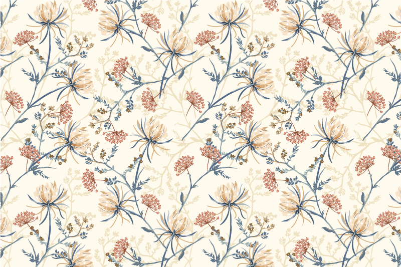 Vinhøst, blomster, sett spisebrikke moderne - Tenstickers