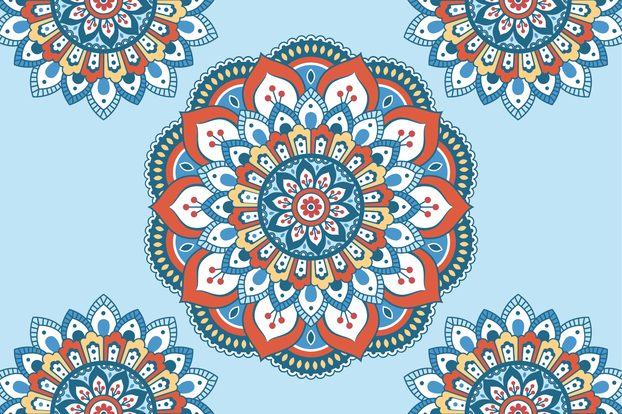 Flerfarget mandala spisebrikke elegant - Tenstickers