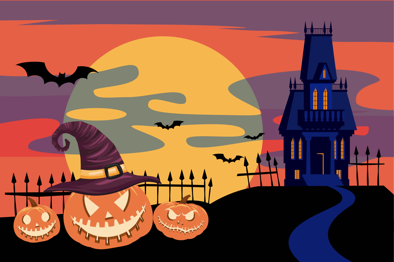 Spisebrikke halloween gresskar mareritt scene - Tenstickers