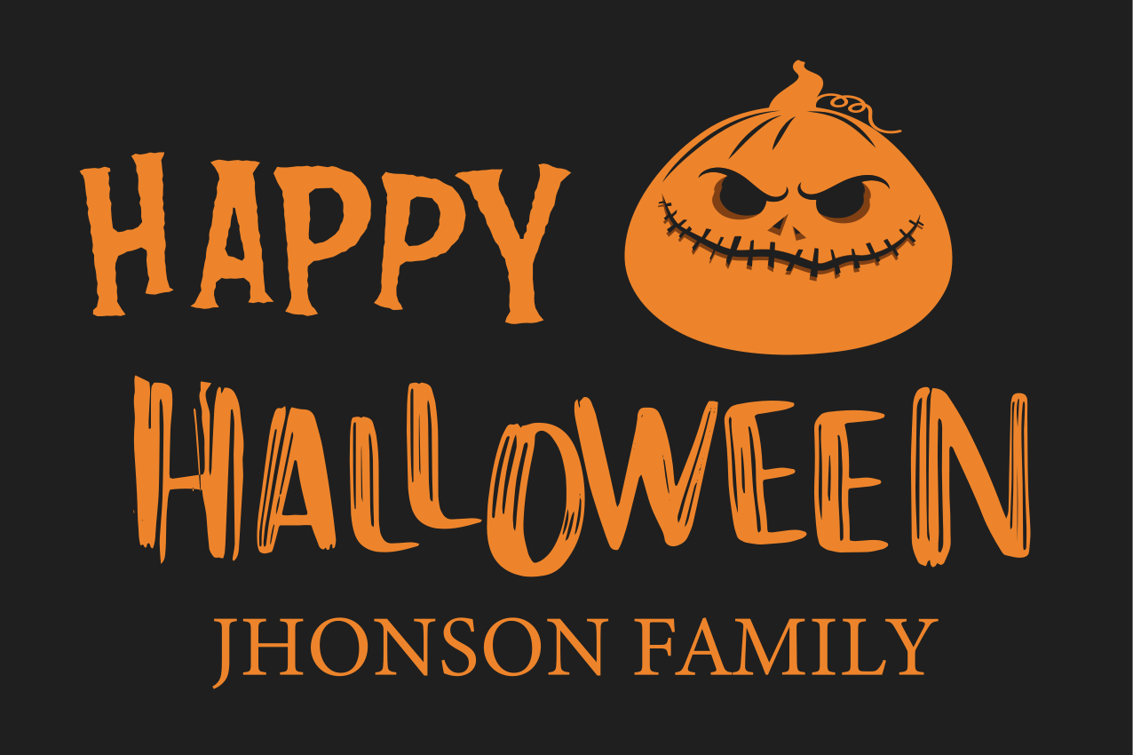 Spisebrikke halloween familiegreeting - Tenstickers