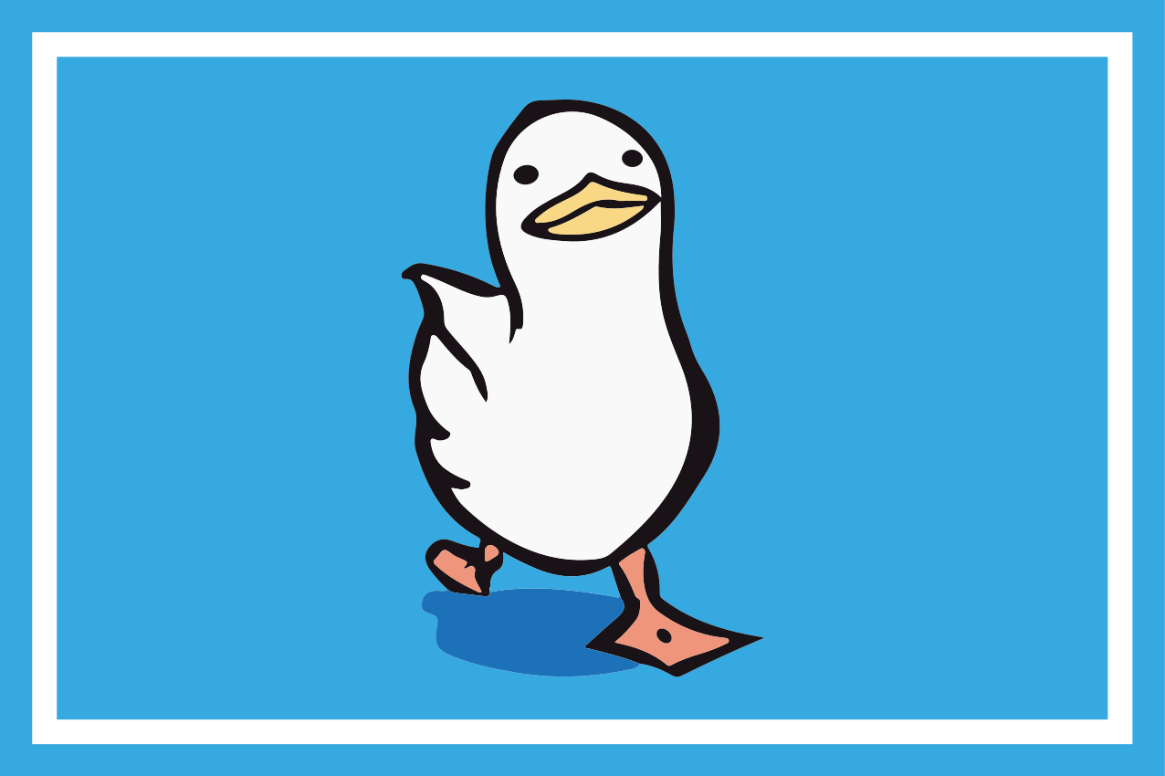 Spisebrikke spedbarn med tegneserieand karakter - Tenstickers