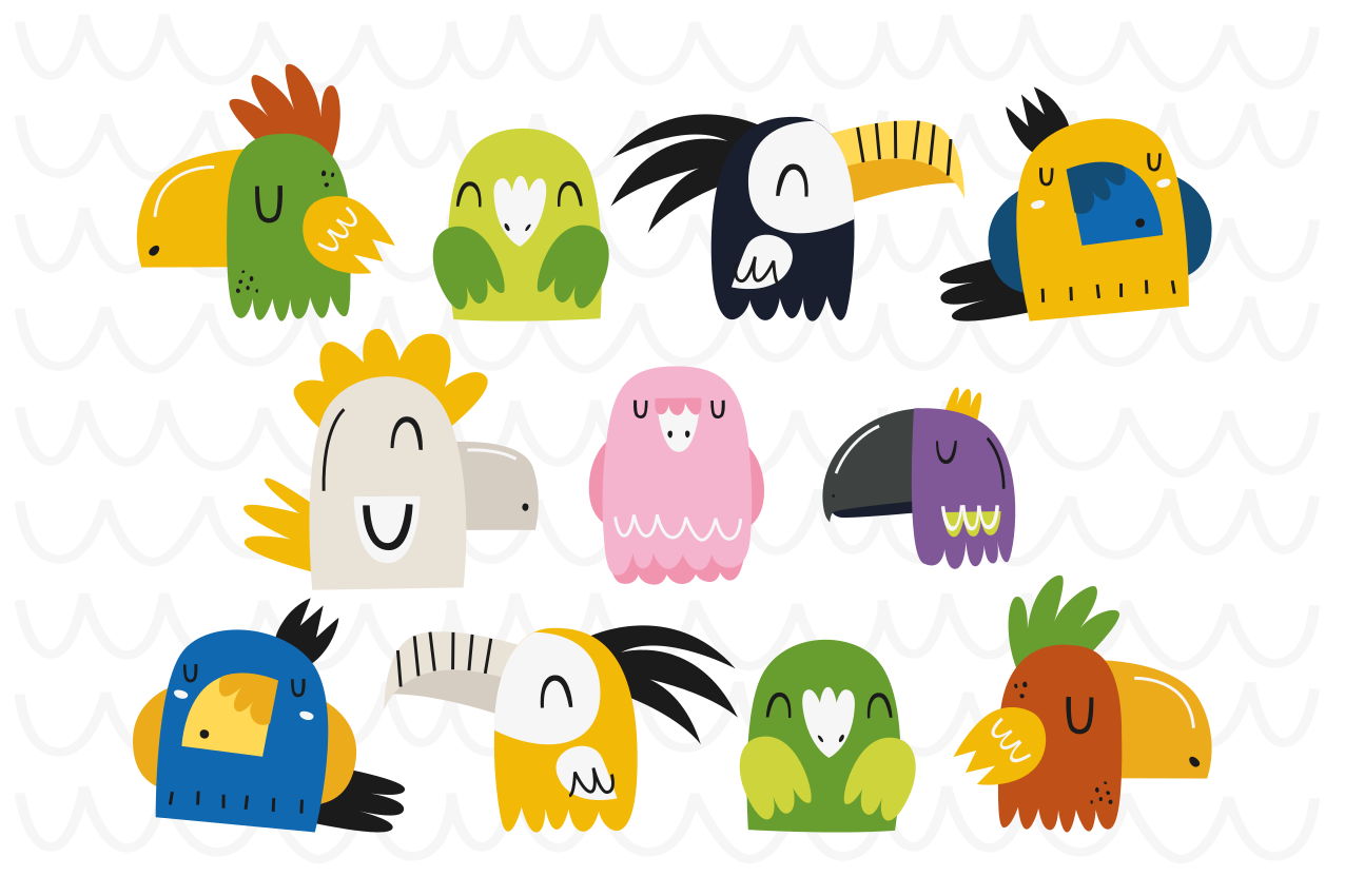 Fargerike fuglehoder spisebrikke spedbarn - Tenstickers