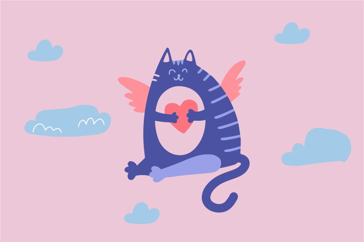 Nydelig flygende katt spisebrikke spedbarn - Tenstickers