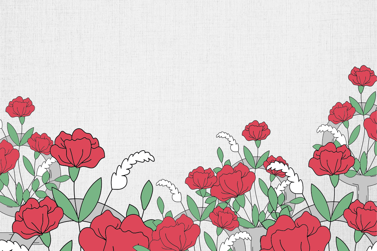 Spisebrikke original blomsterdesign med blader - Tenstickers