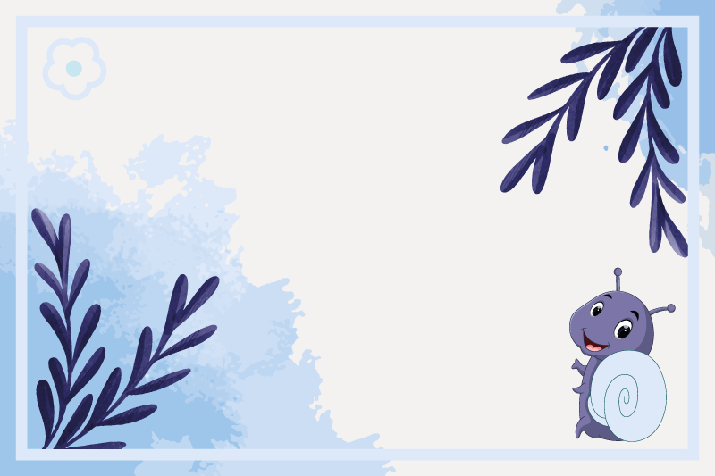 Spisebrikke spedbarn med sneglekarakter og blader - Tenstickers