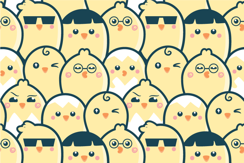 Kule kyllinger rader spisebrikke original - Tenstickers