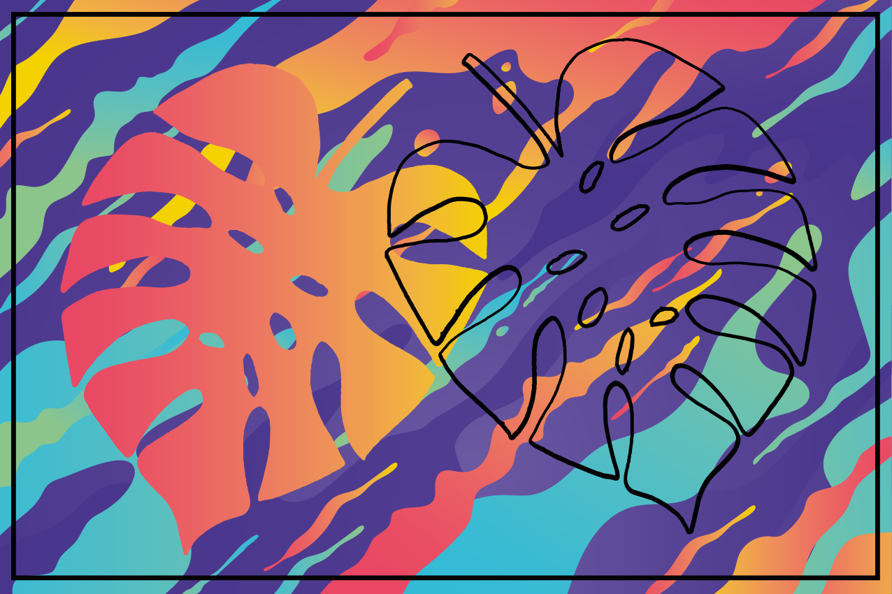 Fargerikt bladmønster spisebrikke original - Tenstickers