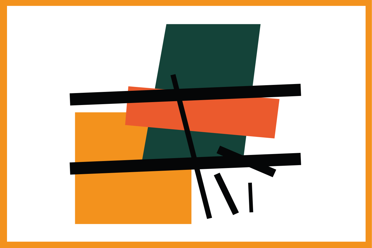 Firkanter og rektangler abstrakt kunst spisebrikke original - Tenstickers