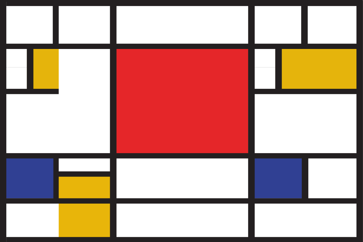 Mondrian geometrisk kunst originale spisebrikke - Tenstickers