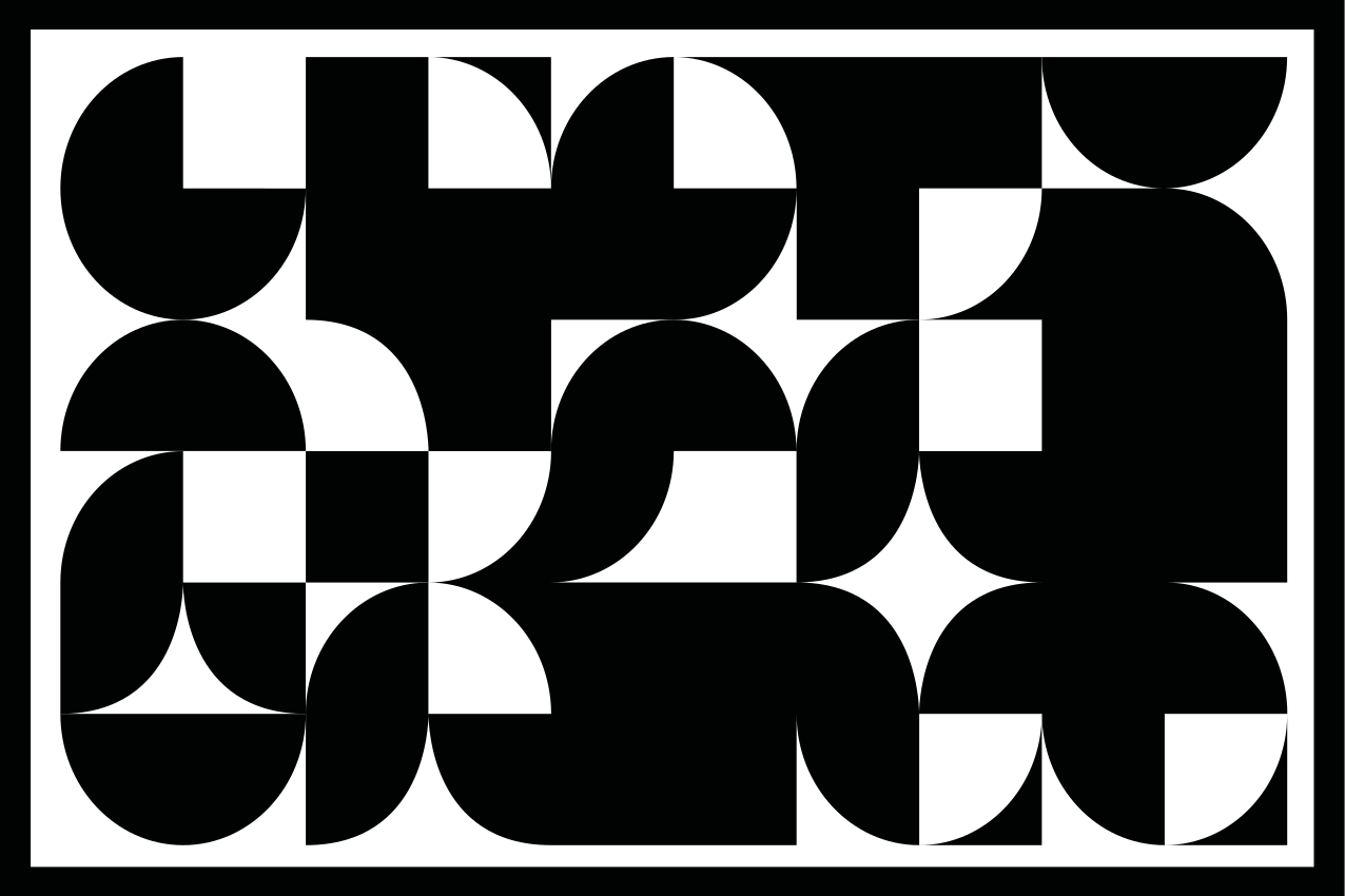 Spisebrikke moderne geometrisk svart mønster - Tenstickers