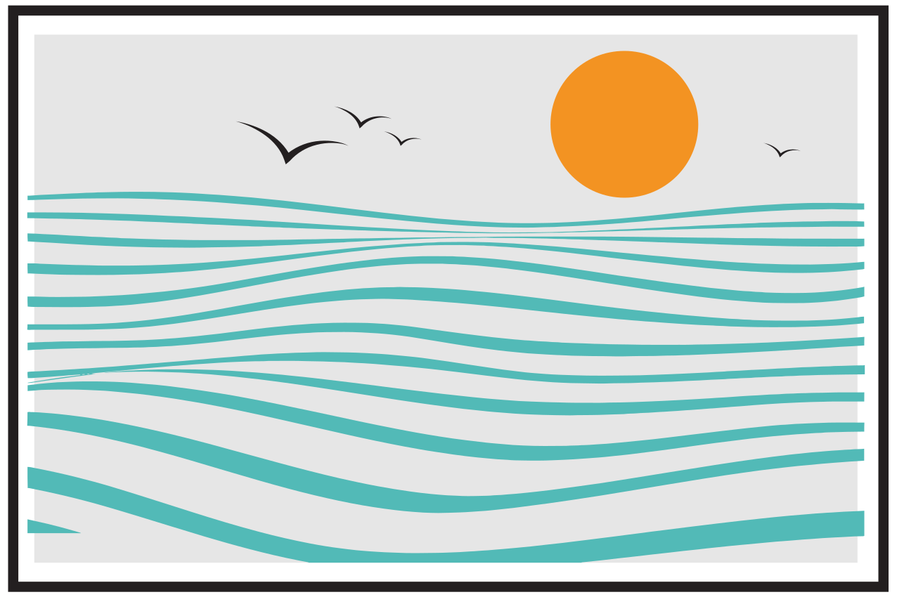 Spisebrikke moderne med stilige bølger design - Tenstickers