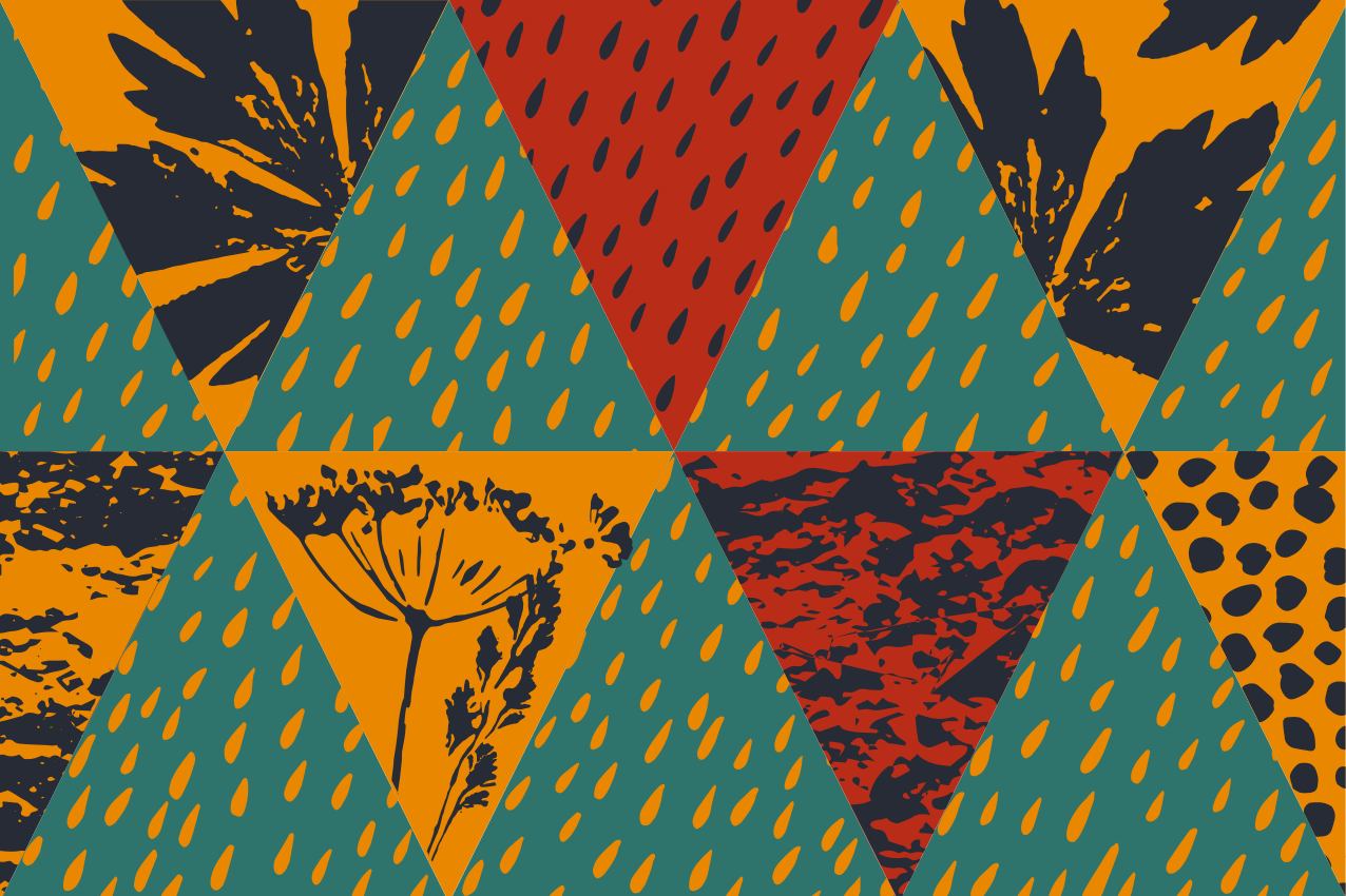 Spisebrikke original med dristig geometrisk mønster - Tenstickers