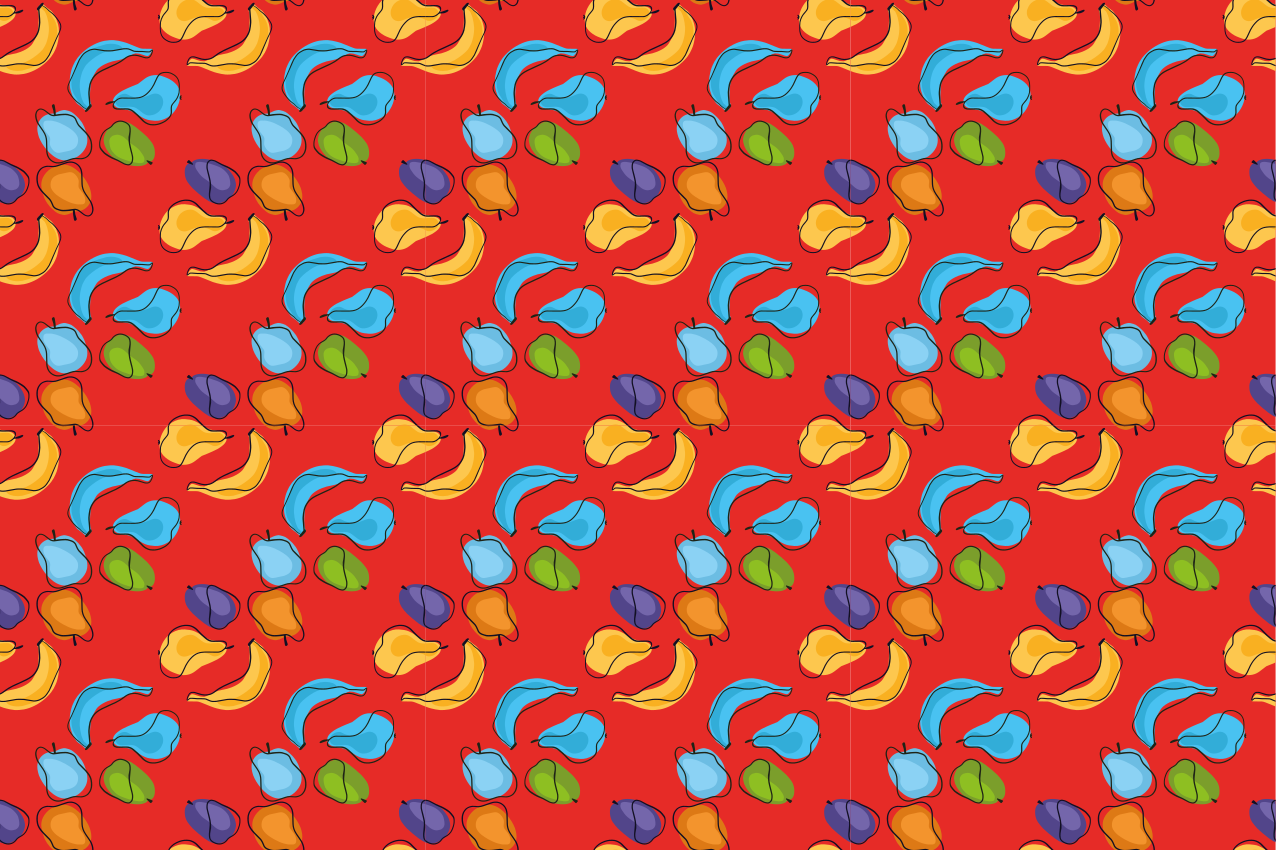 Fargerikt fruktmønster spisebrikke original - Tenstickers