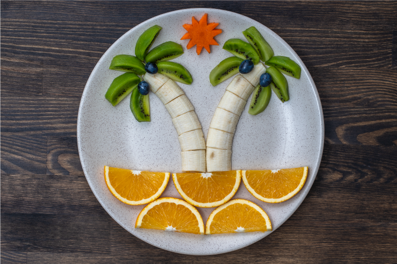 Barn tropisk frukt spisebrikke spedbarn - Tenstickers