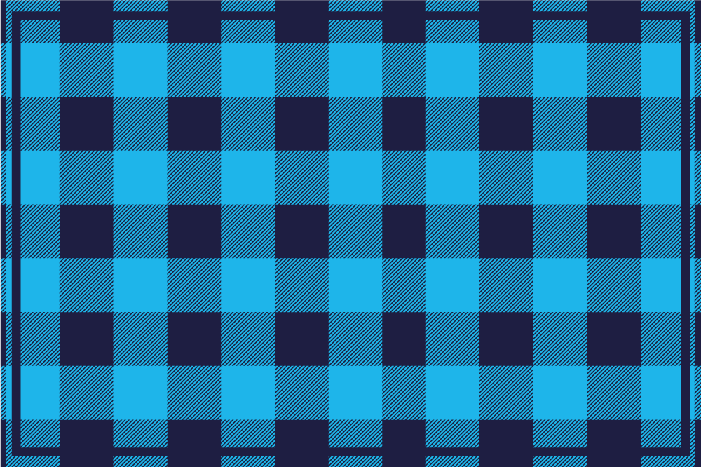 Blå tartan rutete mønster spisebrikke moderne - Tenstickers