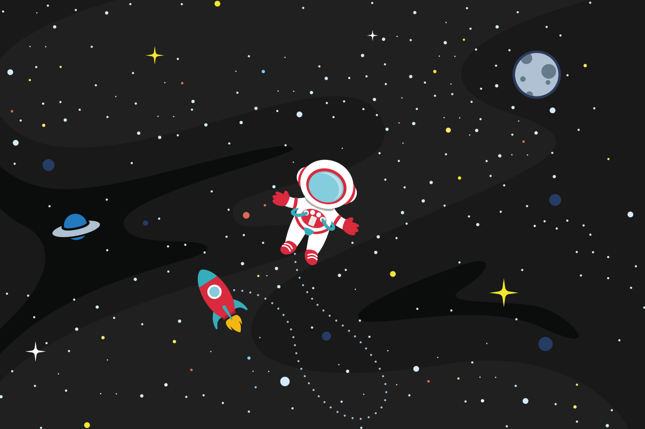 Spisebrikke spedbarn astronaut og rakett - Tenstickers