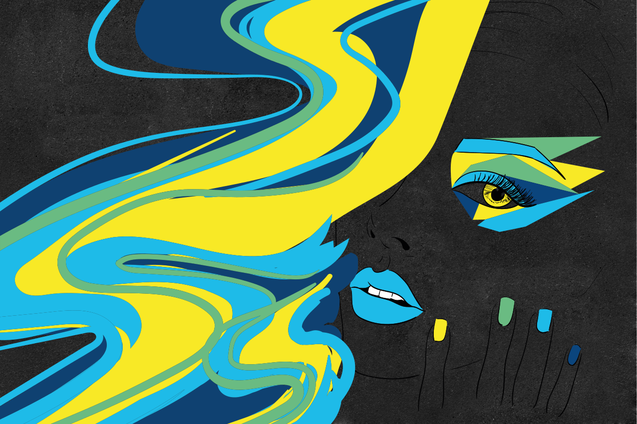 Spisebrikke original med dristig ansiktskunst - Tenstickers